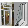 Ventana abatible de vidrio inclinable con giro abatible de PVC / UPVC